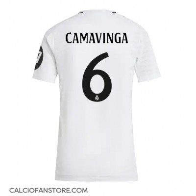Maglia Calcio Real Madrid Eduardo Camavinga #6 Prima Divisa Donna 2024-25 Manica Corta Maglia Calcio Real Madrid Eduardo Camavinga #6 Prima Divisa Donna 2024-25 Manica Corta